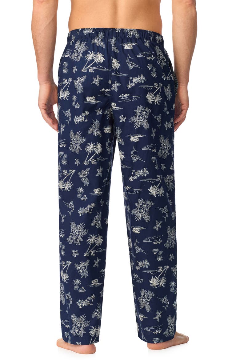Plaid Cotton Pajama Pants, Alternate, color, NAVY PRT