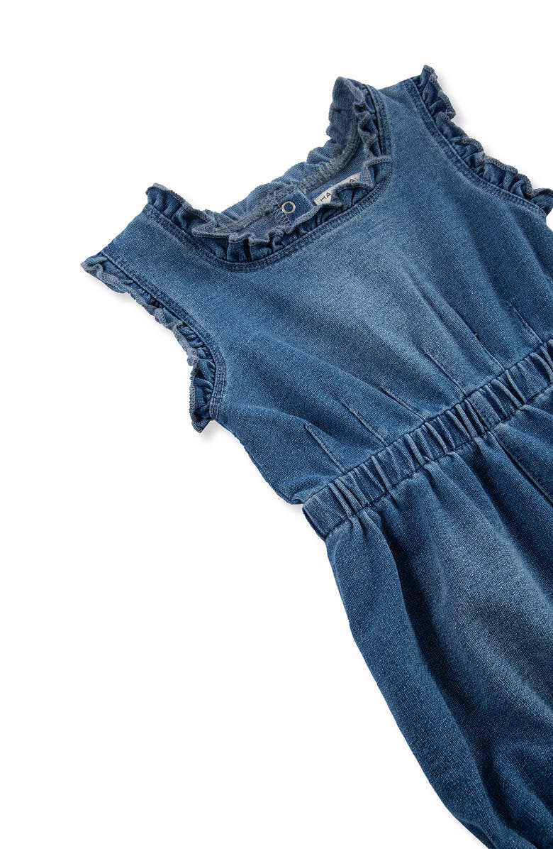 Habitual Kids Ruffle Accent Knit Romper, Alternate, color, Indigo