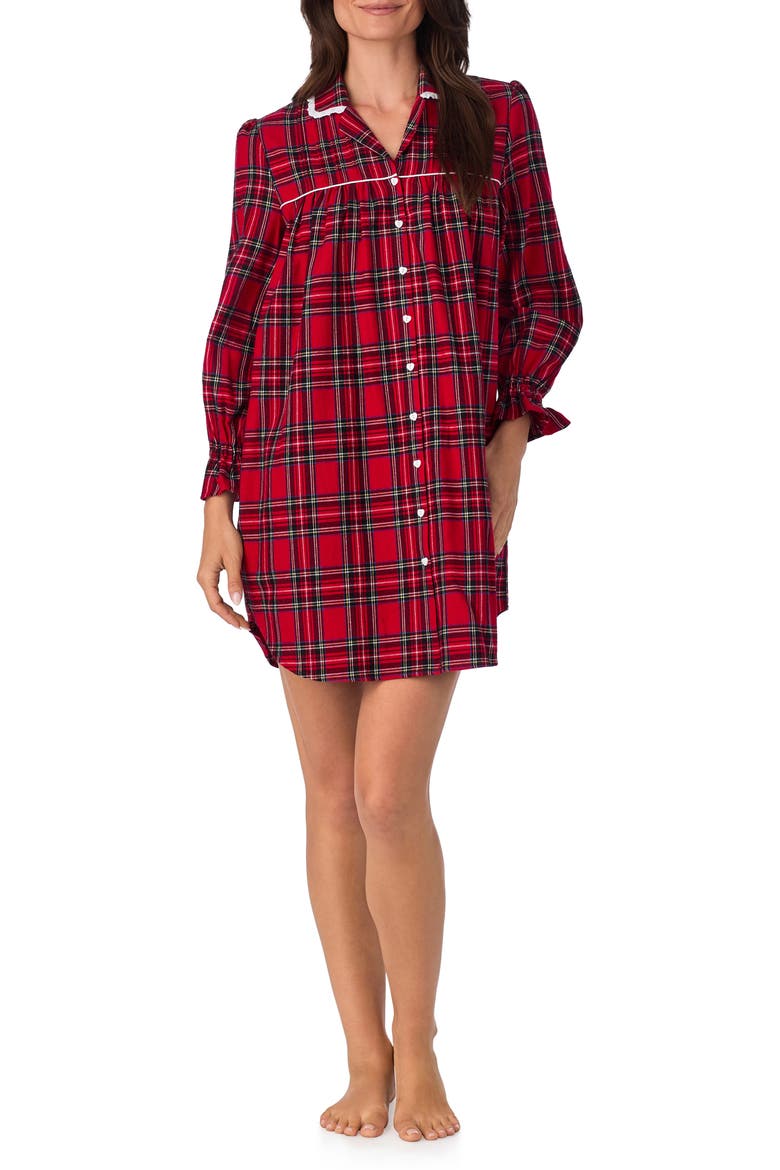 Flannel Nightgown, Main, color, REDPLAID