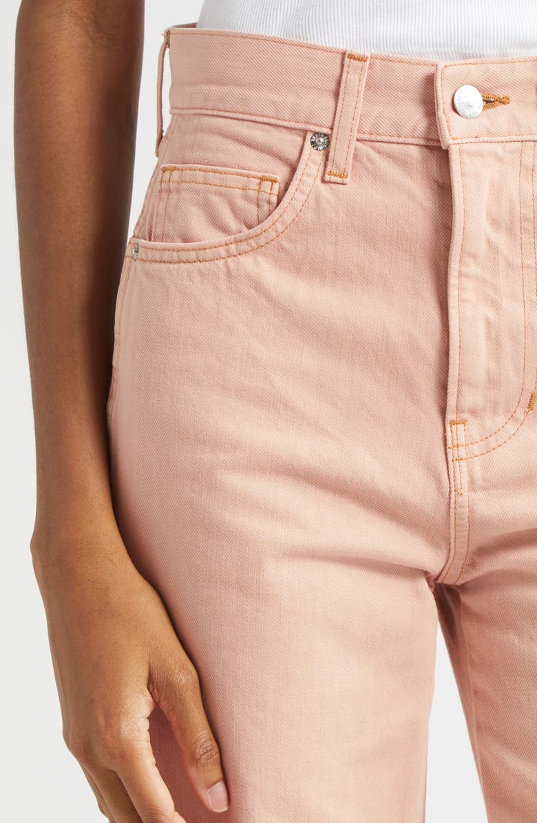 Veronica Beard Dylan Cuffed High Waist Relaxed Straight Leg Jeans, Alternate, color, Pink Blossom