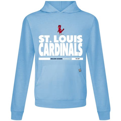 Men's Levelwear  Light Blue St. Louis Cardinals Relay Center Stage Long Sleeve Hooded T-Shirt