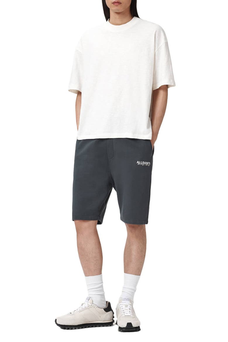 Emblem Relaxed Fit Cotton Sweat Shorts, Alternate, color, WASHED BLACK