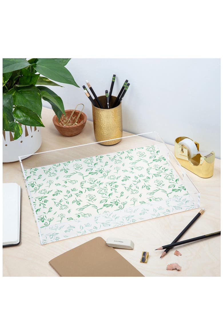 Romantic Green Acrylic Tray, Alternate, color, WHITE