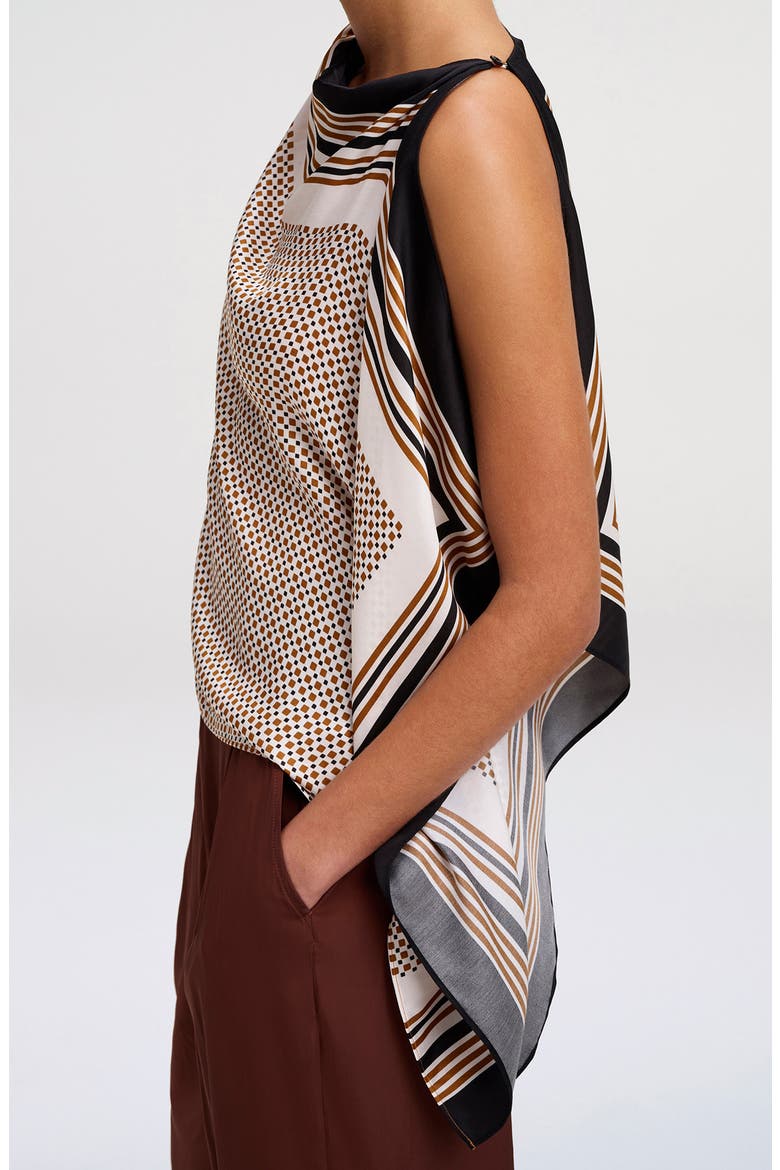 Kit Sleeveless Halter Top, Alternate, color, BLACK/ CARAMEL DOTTED