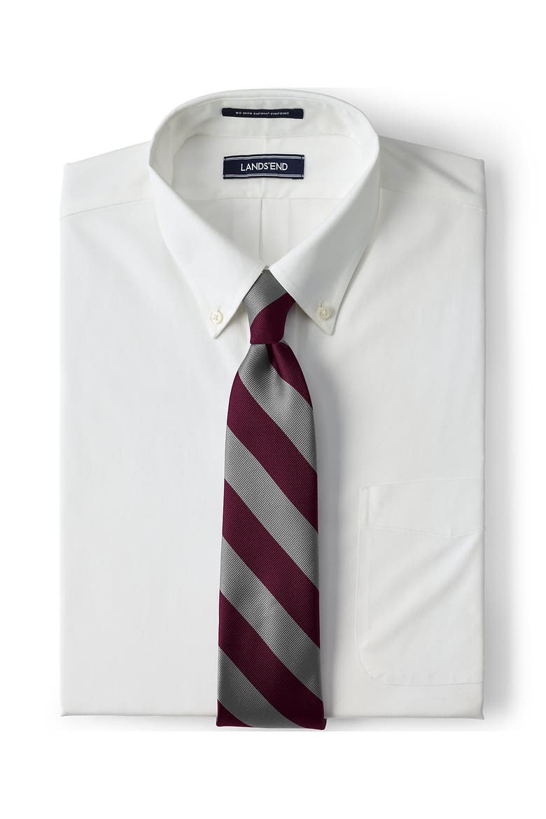 School Uniform  Stripe To Be Tied Tie, Alternate, color, Burgundy/Feather Gray Stripe