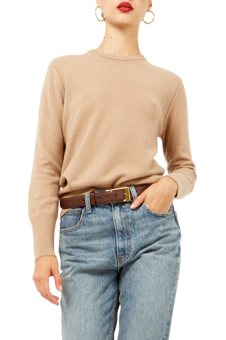 Sanni Cashmere Sweater, Main, color, CAMEL
