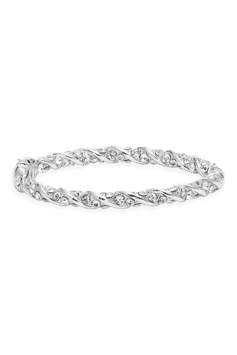 Pavé Crystal Hinge Bracelet, Main, color, CLEAR- SILVER