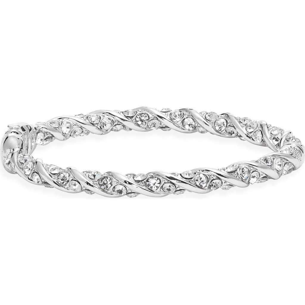 Open Edit Pavé Crystal Hinge Bracelet In Metallic