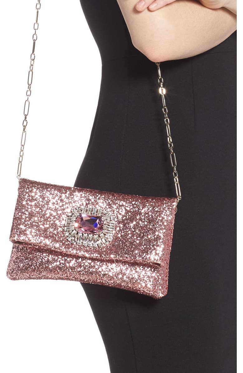 Jimmy Choo Titania Galactica Glitter Clutch, Alternate, color,