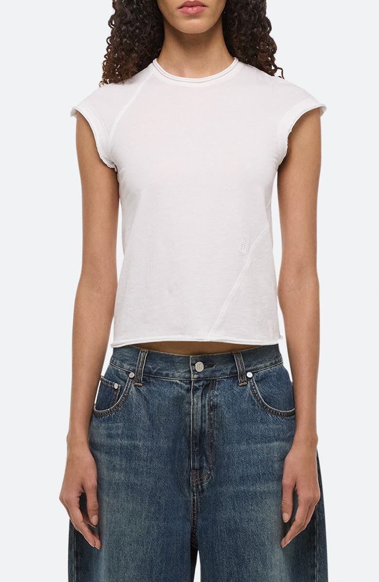 Helmut Lang Twisted Crop Top, Main, color, Optic White