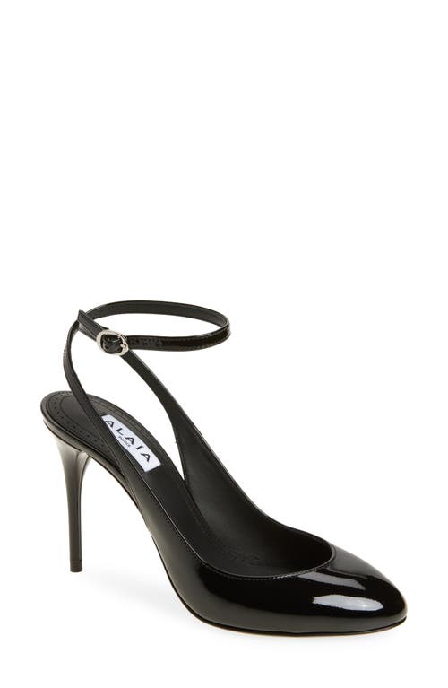 Shop Alaïa Decollete Slingback Ankle Strap Pump In Noir
