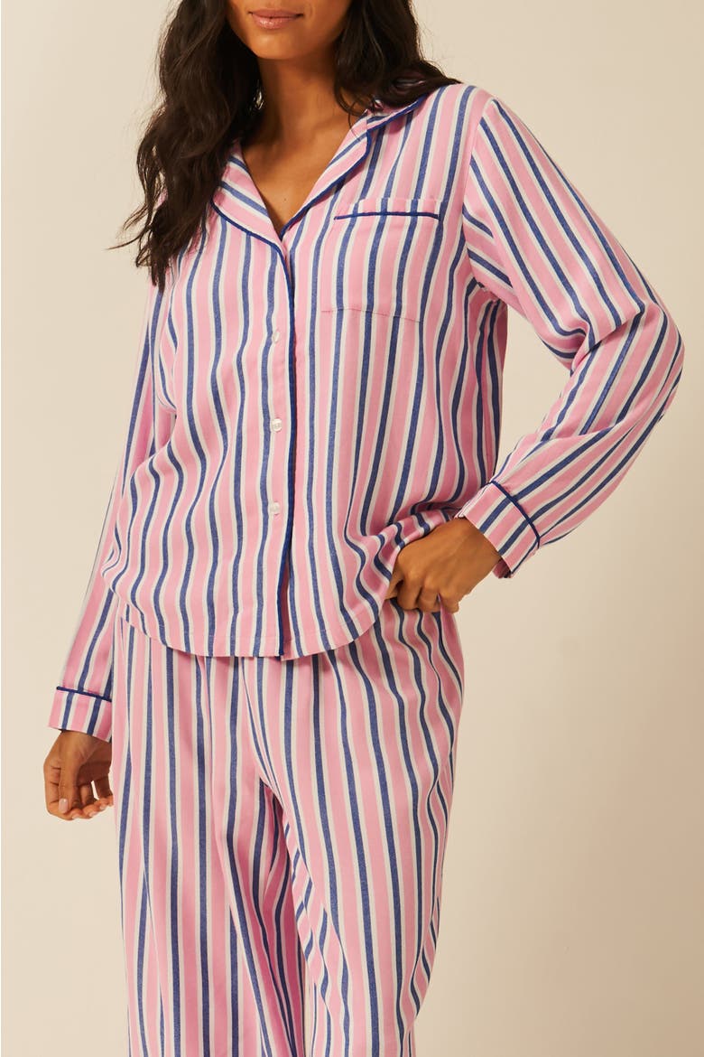 Ecovero Long Sleeve Pyjama Top, Alternate, color, Lazy Sunday Stripe