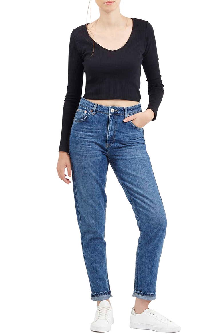 V-Neck Crop Sweater, Alternate, color, BLACK