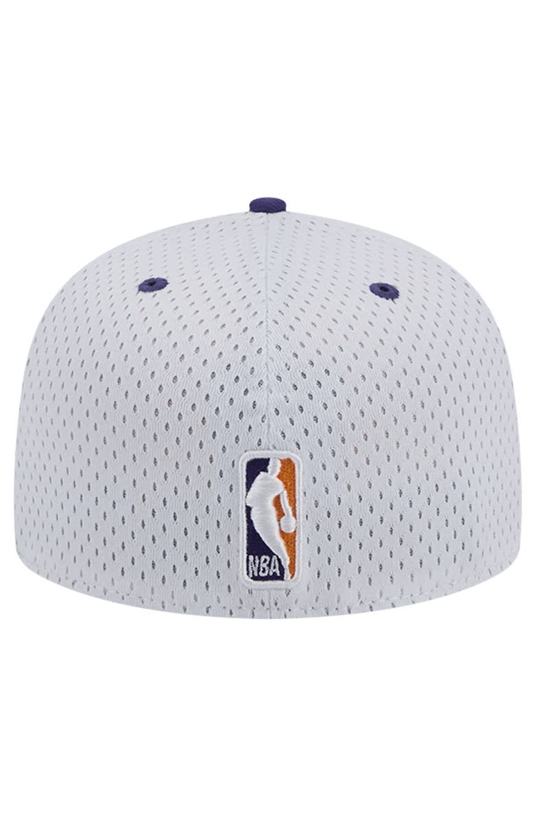 New Era Men's New Era White/Purple Phoenix Suns Throwback 2Tone 59FIFTY Fitted Hat, Alternate, color, White