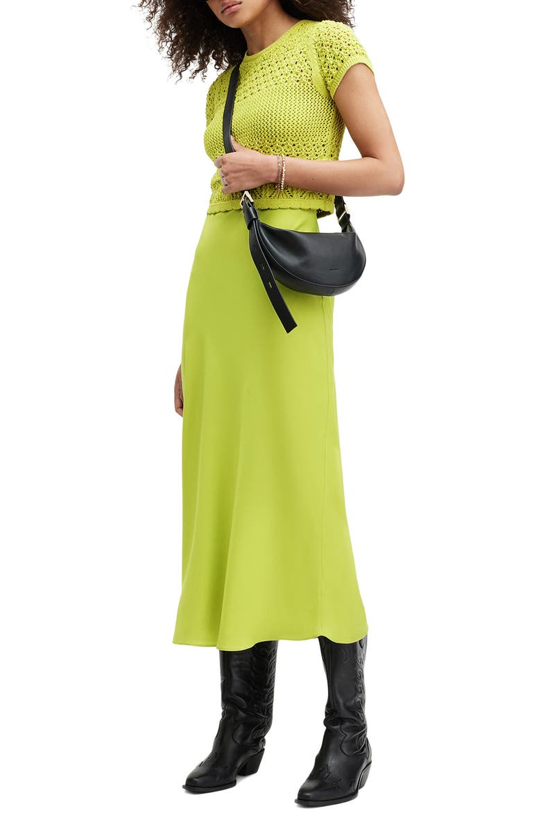 AllSaints Bryony Slipdress, Alternate, color, Zest Lime Green