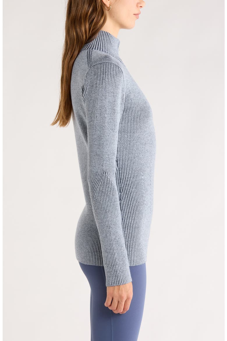 Après Ski Half Zip Rib Sweater, Alternate, color, NAVY SAPPHIRE