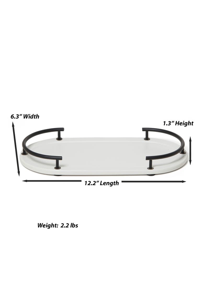 Dubai Black Trim Amenity Tray, Alternate, color, WHITE