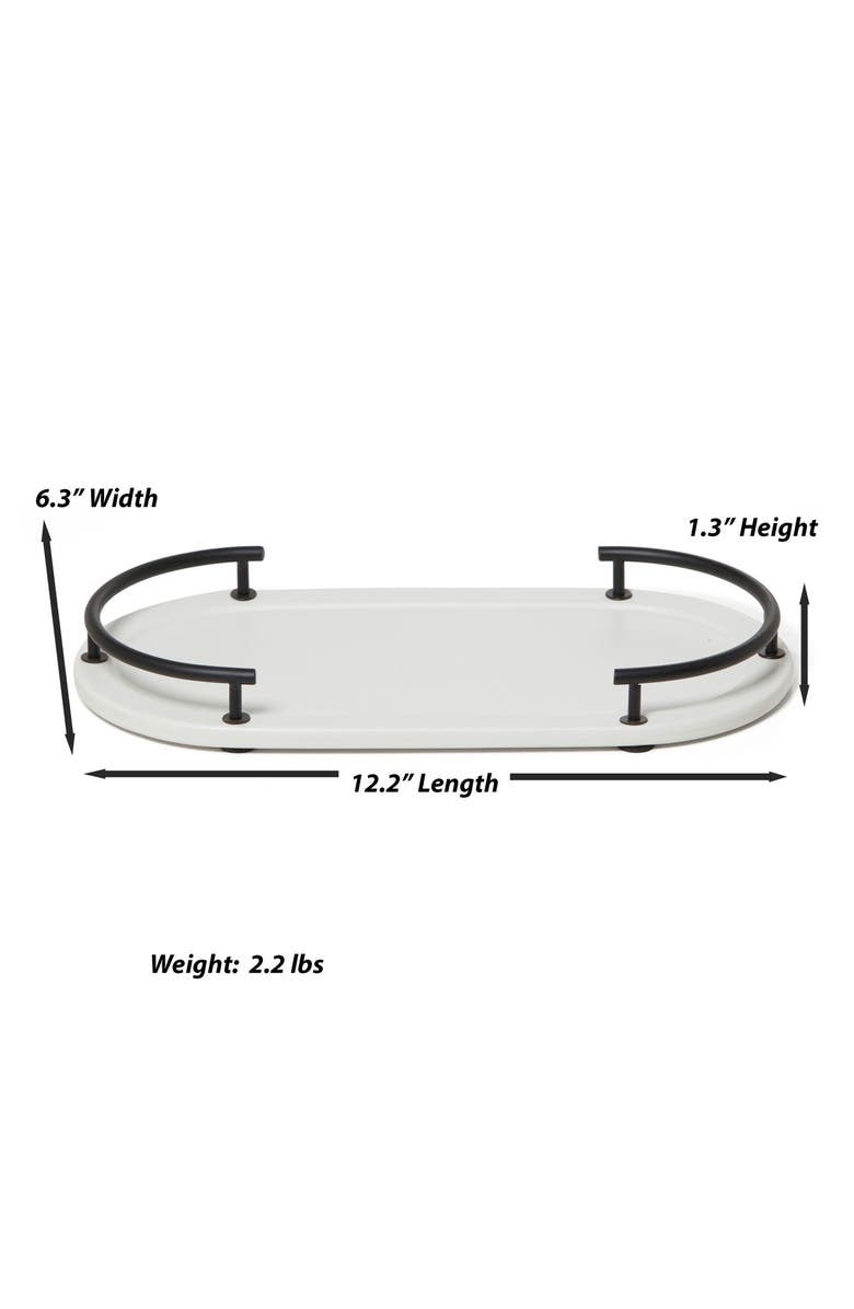 ROSELLI TRADING COMPANY Dubai Black Trim Amenity Tray, Alternate, color, White