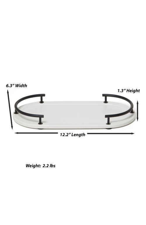 Roselli Trading Company Dubai Black Trim Amenity Tray In White