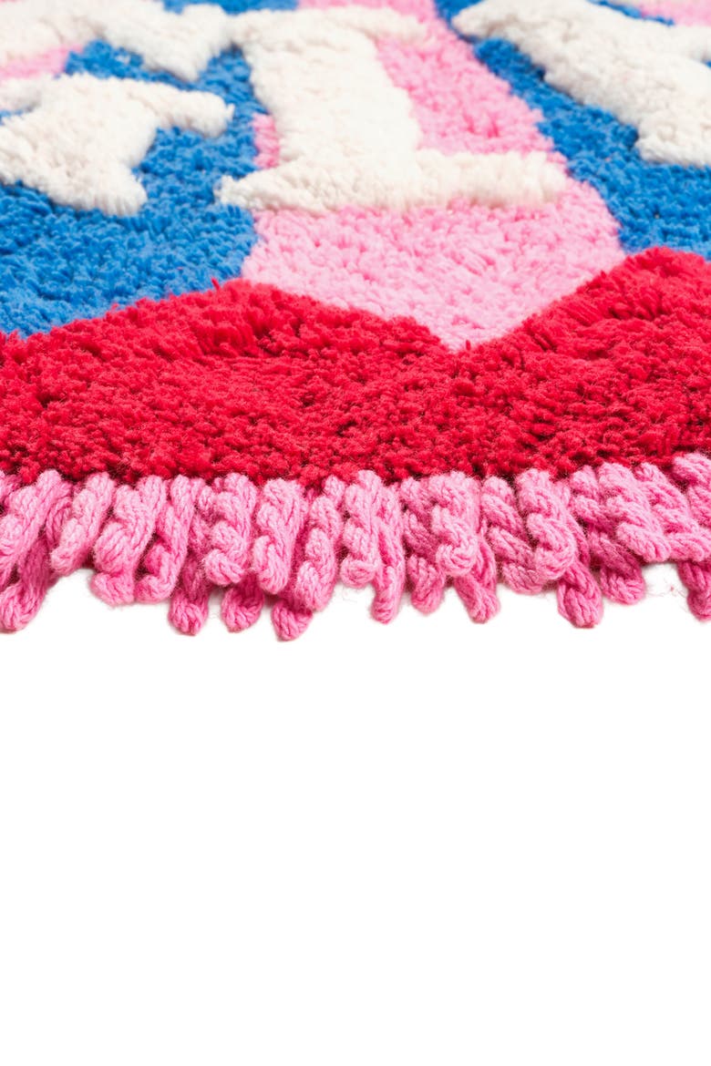 Punjab 100% Cotton Bath Mat 28 In Jingle, Alternate, color, Red
