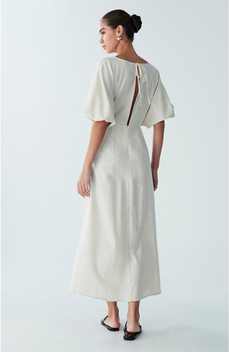 ST MRLO Palm Midi Dress, Alternate, color, Natural