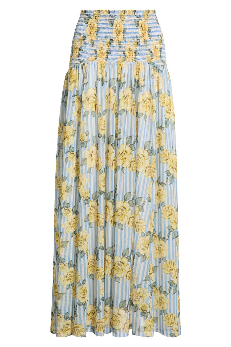 Smocked Cover-Up Maxi Skirt, Alternate, color, YELLOW ROSE