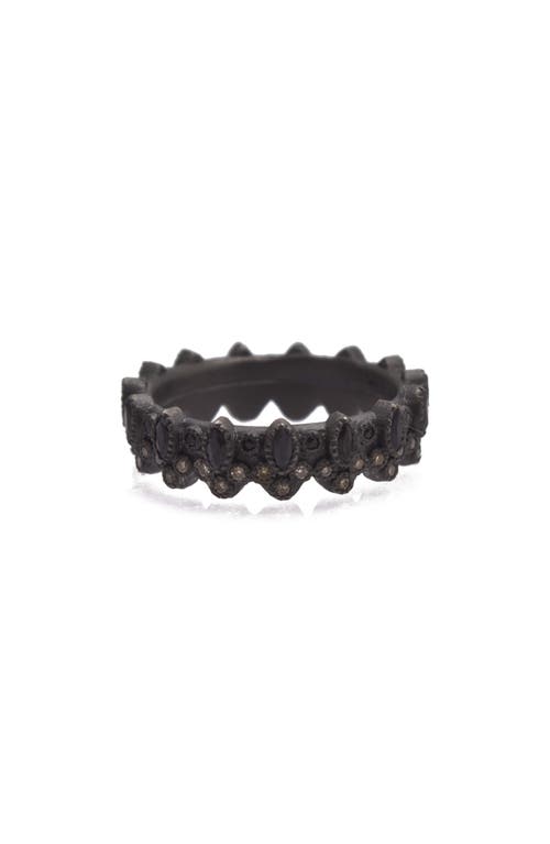 Armenta Silver & Sapphire Stacking Band Ring In Black
