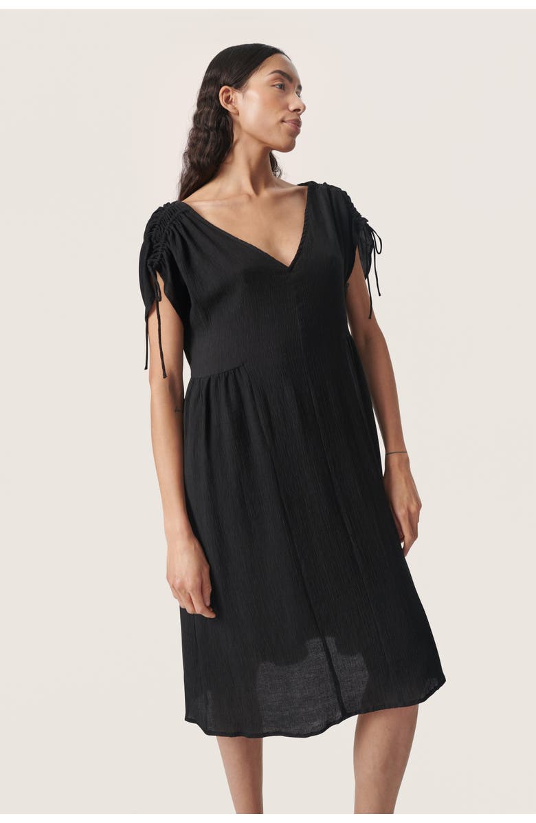 Soaked in Luxury Kehlani Open Back Short Sleeve Dress, Main, color, Black