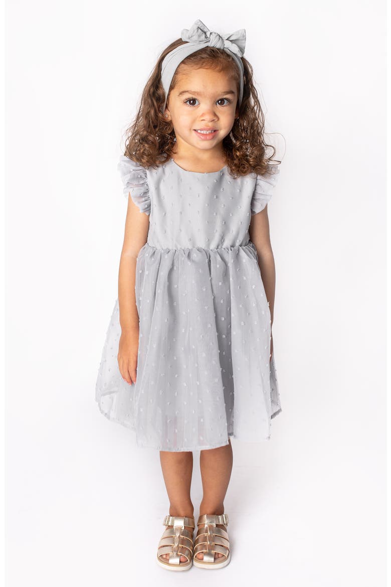 Foil Circle Tulle Party Dress, Alternate, color, GREY