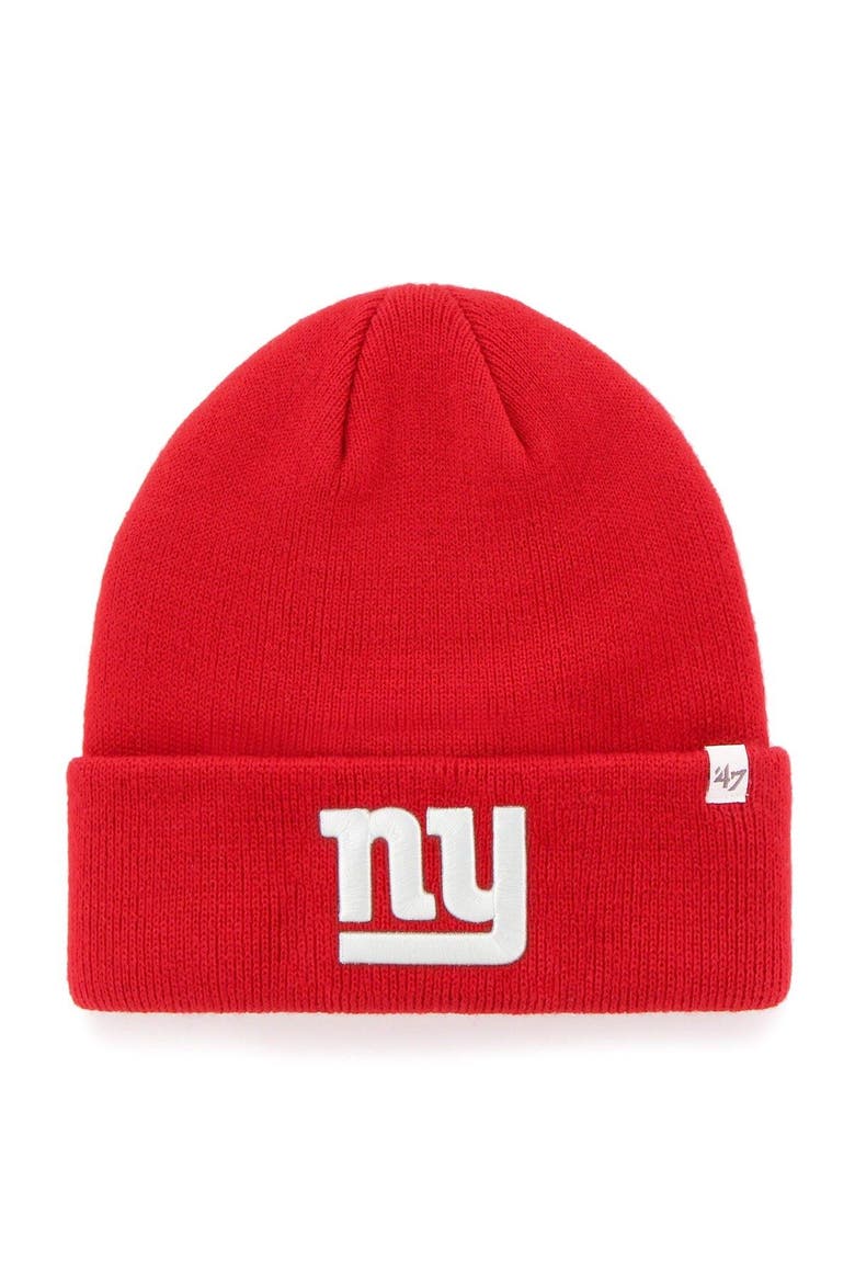 Men's '47 Red New York Giants Secondary Basic Cuffed Knit Hat, Main, color, Red