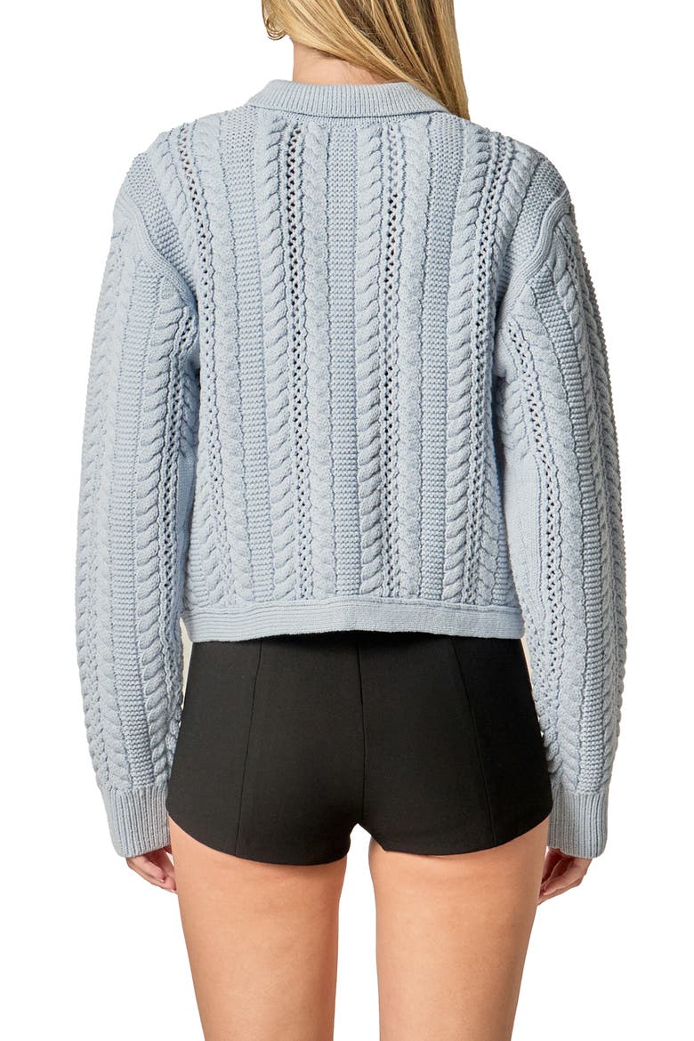 Cable Bow Cardigan, Alternate, color, LIGHT BLUE