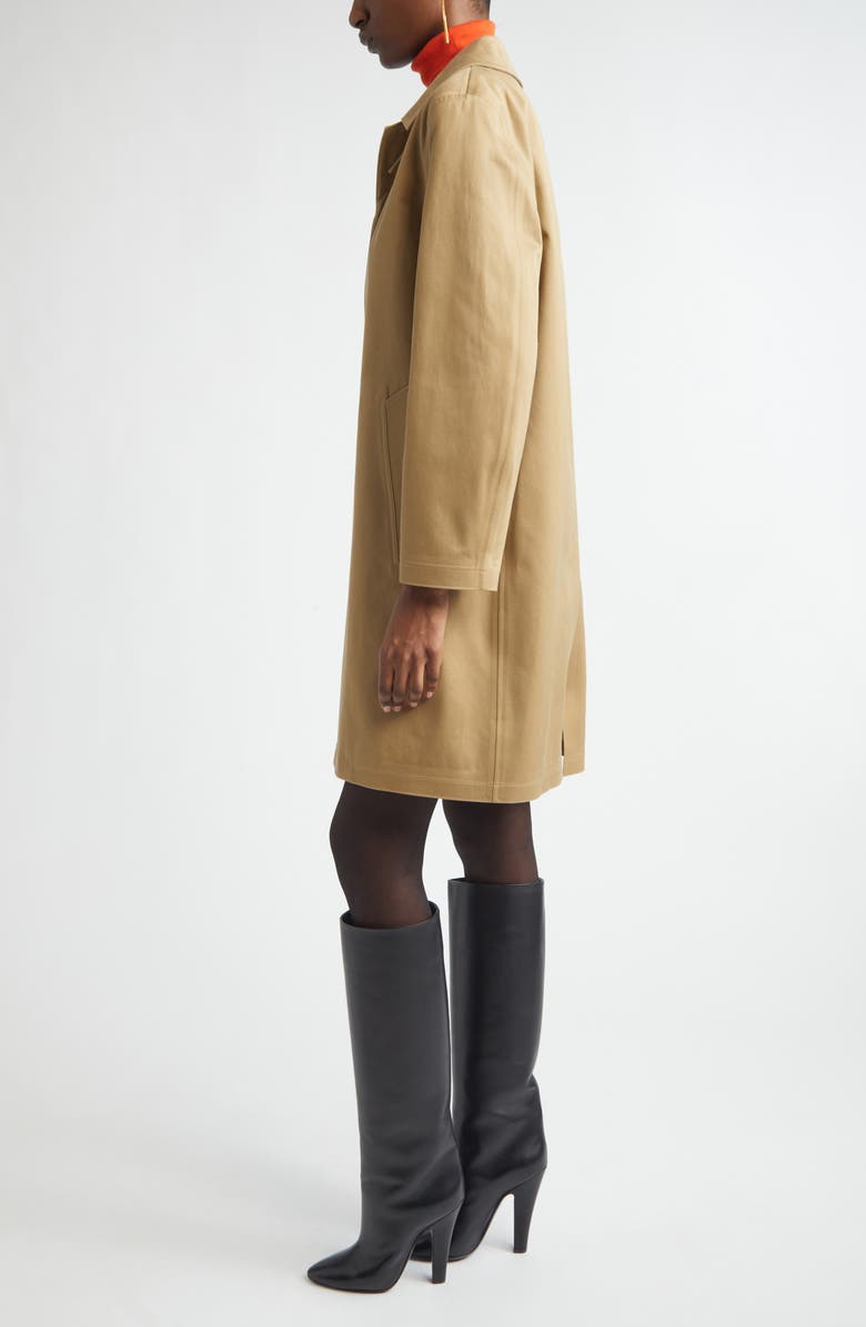 Saint Laurent Cotton Gabardine Coat, Alternate, color, Beige