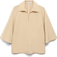 MANGO Oversize Three-Quarter Sleeve Polo