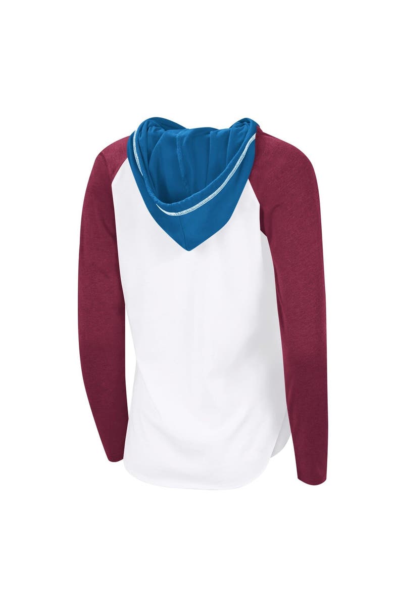 G-III 4HER BY CARL BANKS Women's G-III 4Her by Carl Banks White Colorado Avalanche VIP Raglan Long Sleeve Hoodie T-Shirt, Alternate, color, White