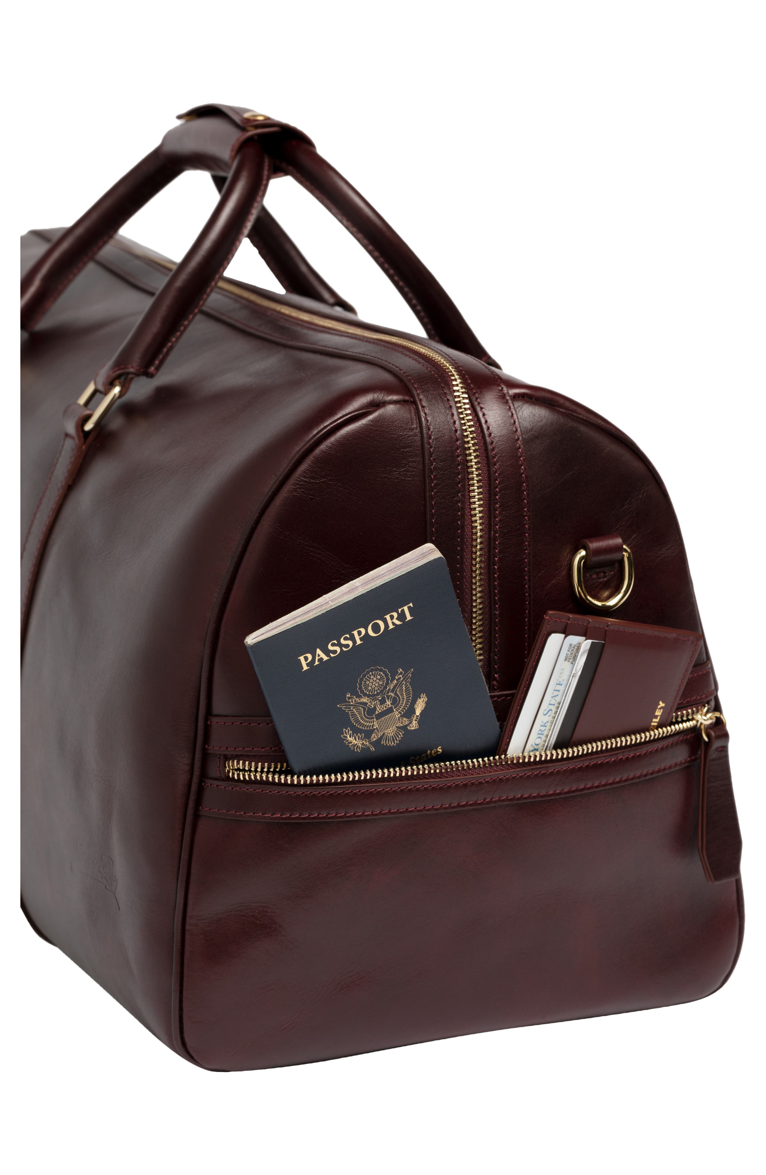 Executive Leather Duffle, Alternate, color, OXBLOOD