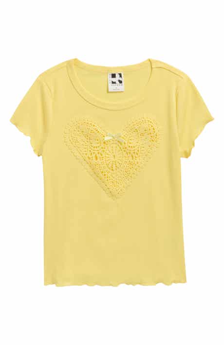 SELF ESTEEM Kids' Heart Lace Appliqué Baby T-Shirt