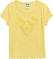SELF ESTEEM Kids' Heart Lace Appliqué Baby T-Shirt