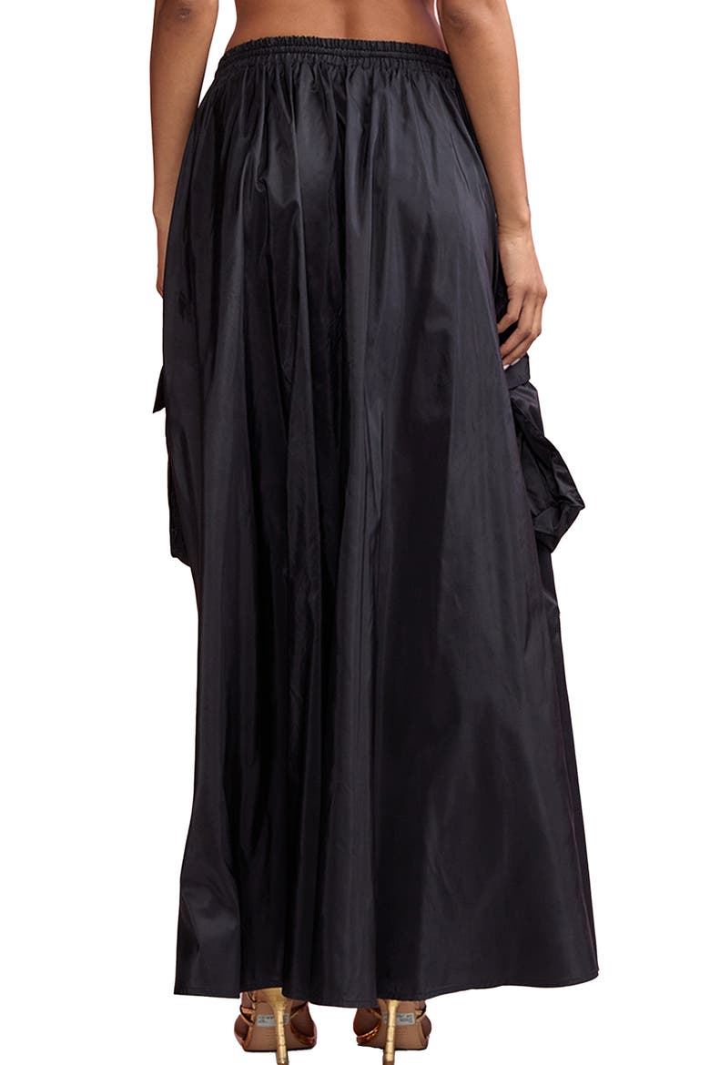 Taffeta Cargo Skirt, Alternate, color, BLACK