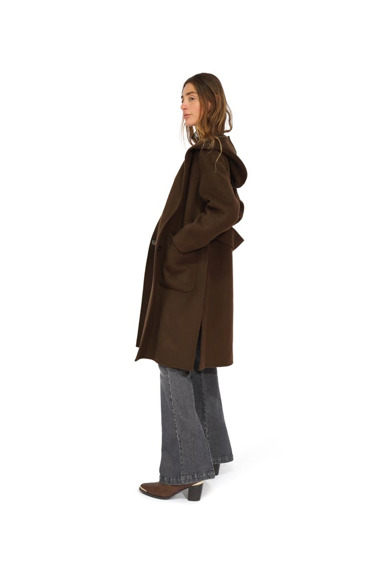 Walk This Way Wool Blend Oversized Coat, Alternate, color, Dark Brown