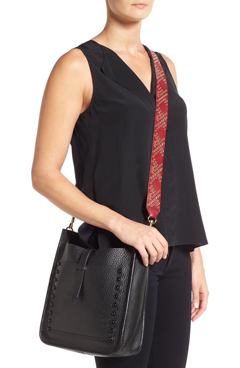 Rebecca Minkoff Studded Leather Guitar Bag Strap, Alternate, color,