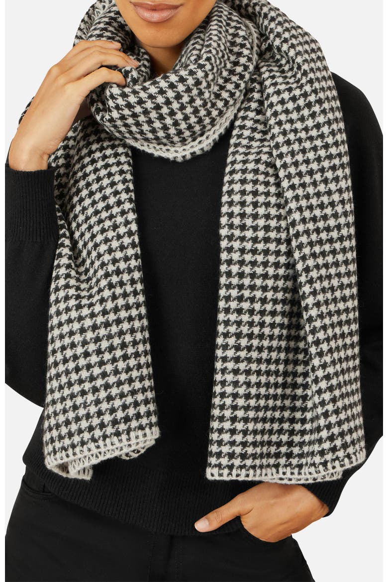 Dog Tooth Scarf, Alternate, color, Black