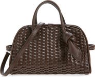 Jacquemus Le Petit Turismo Woven Leather Bowling Bag