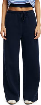 COTTON ON BODY Women's Active Plush Tie Waist Wide Leg Sweatpant