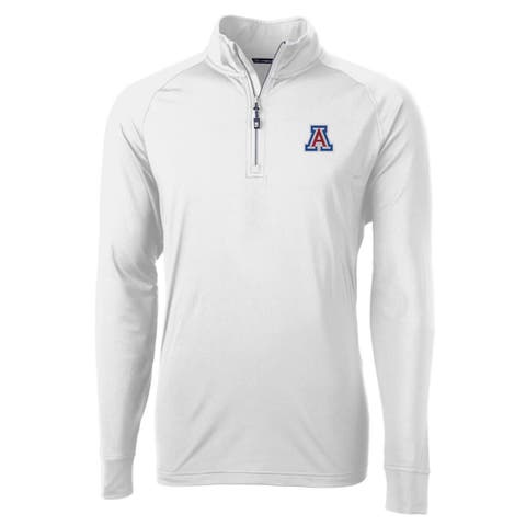 Men's Cutter & Buck White Arizona Wildcats Adapt Eco Knit Quarter-Zip Pullover Jacket