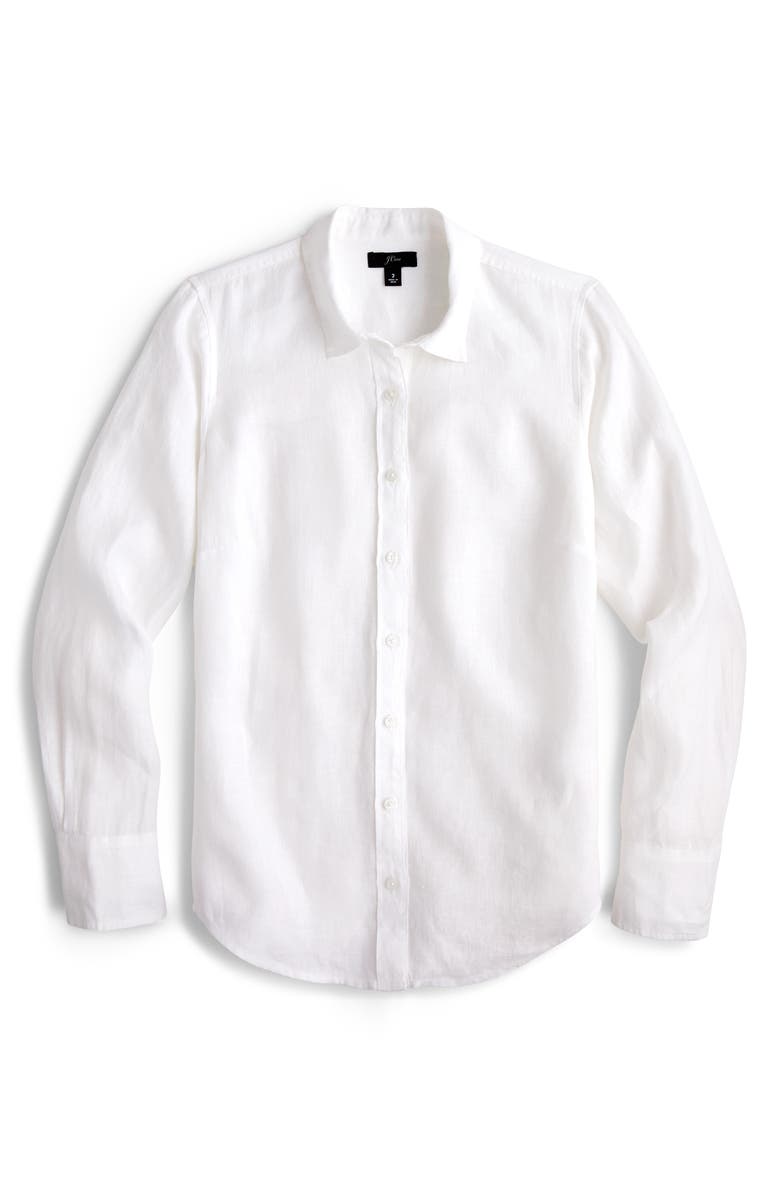 J.Crew Slim Fit Perfect Piece-Dyed Irish Linen Shirt, Alternate, color, 