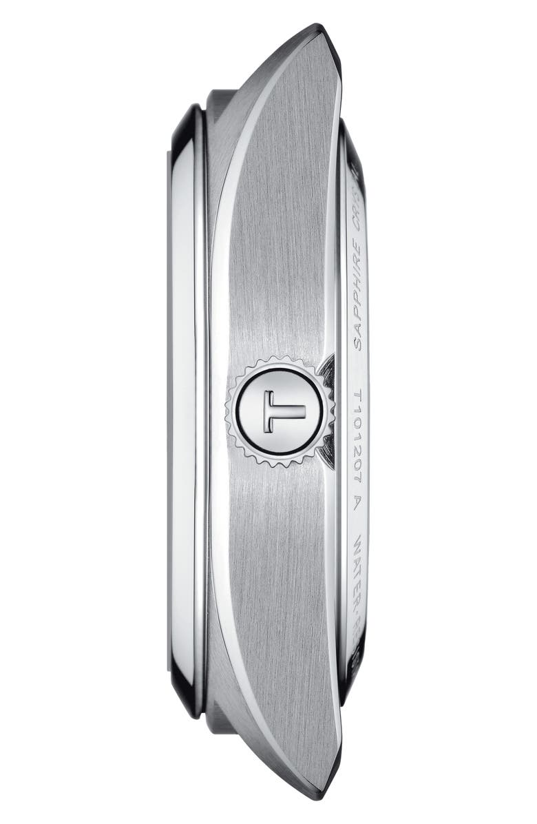 Tissot Men's PR 100 Auto Classic Croc Embossed Leather Strap Watch, 33mm, Alternate, color, 