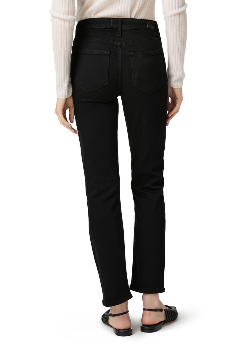 Cindy High Waist Ankle Straight Leg Jeans, Alternate, color, BLACK SHADOW