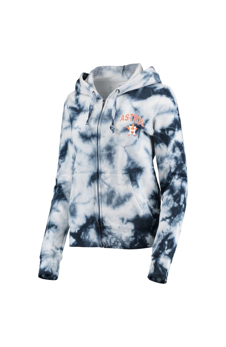New Era Women's New Era Navy Houston Astros Tie-Dye Fleece Full-Zip Hoodie, Alternate, color, 