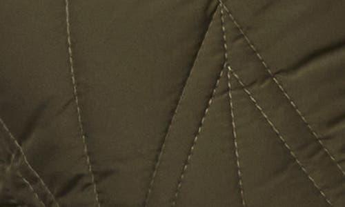 Bernardo Chevron Quilted Faux Shearling Lined Recycled Polyester Reversible Vest In Olive