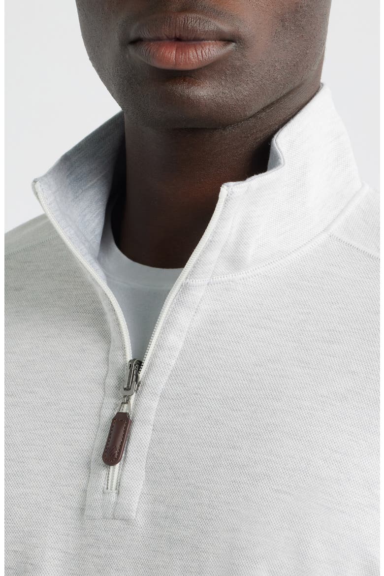 Icon Reversible Cotton Blend Quarter Zip Pullover, Alternate, color, WHITE/ STORM